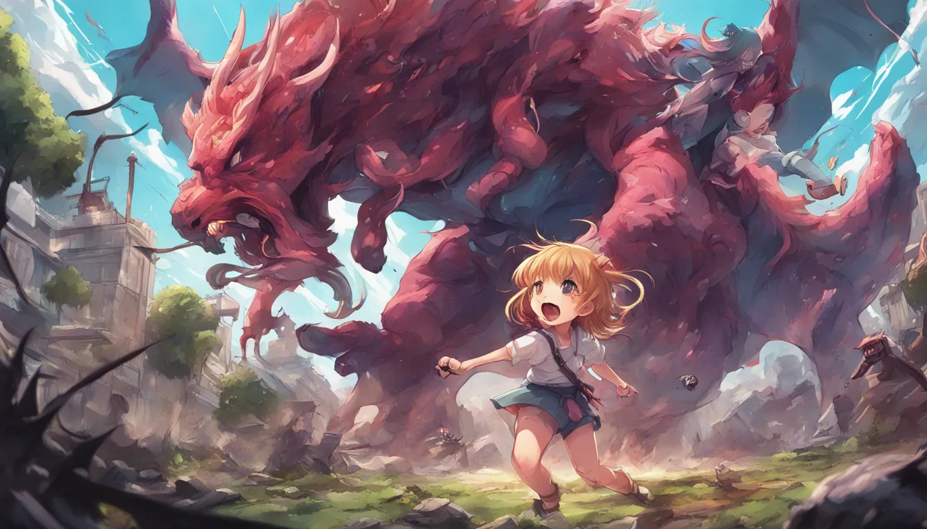 Download A Girl And Toddler Fighting Monsters