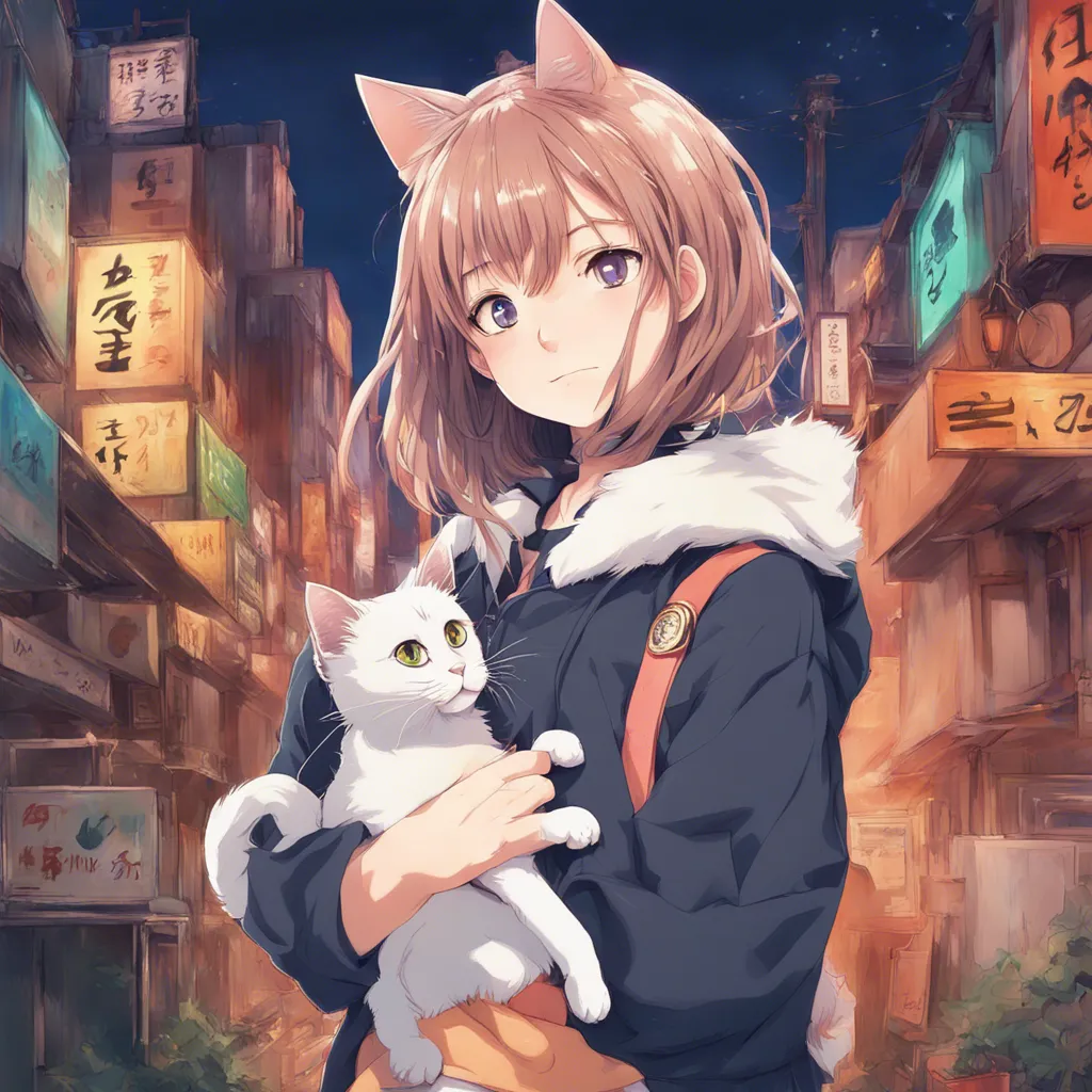 Download A Girl With A Cat