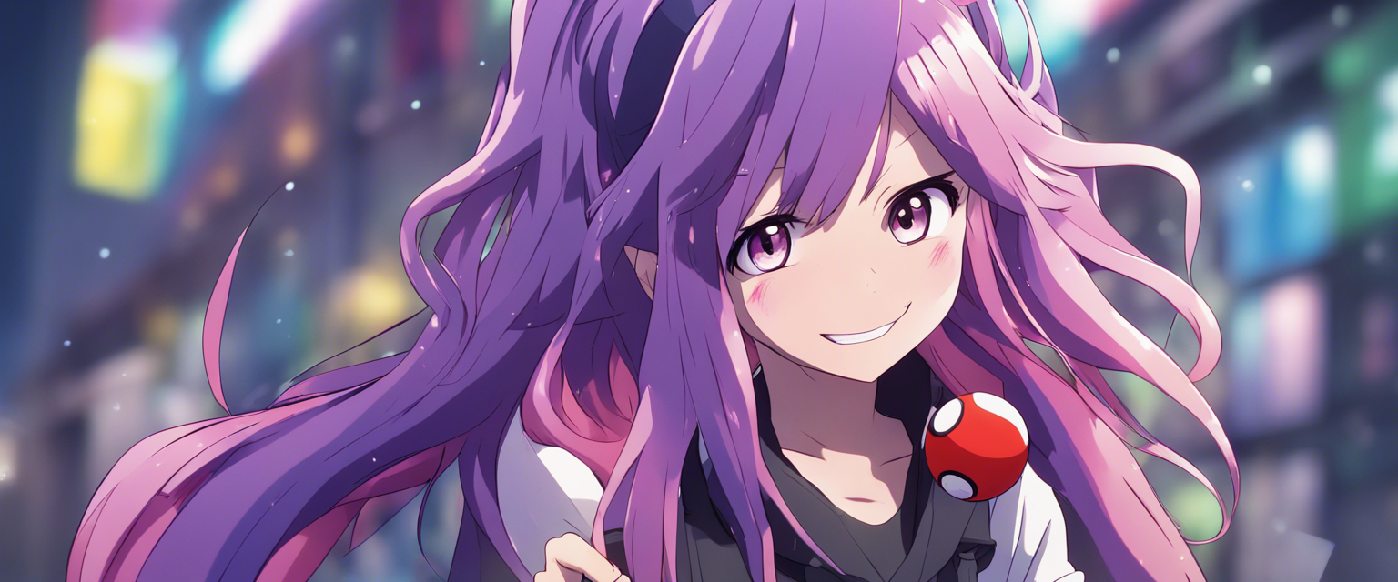 Download A Girl With Long Purple Hair