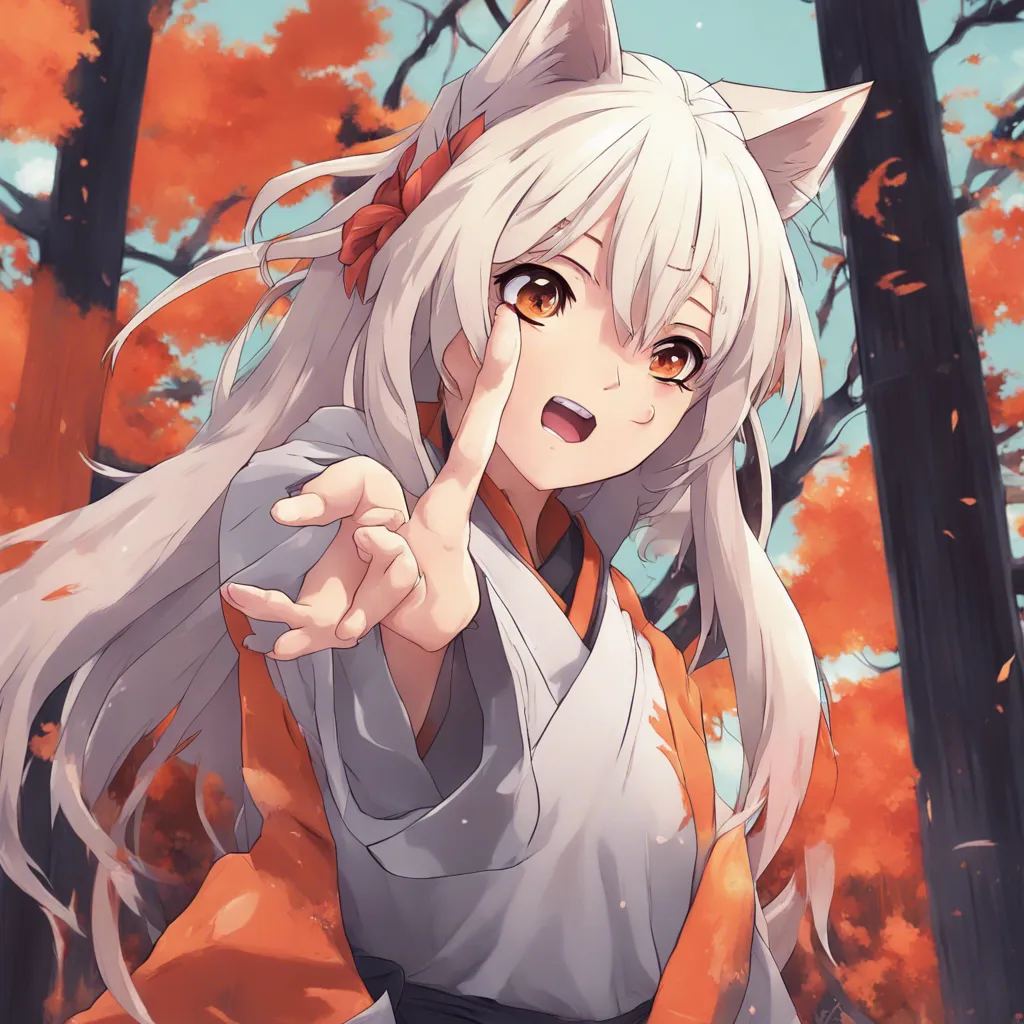 Download A Kitsune Girl Reaching To Someone