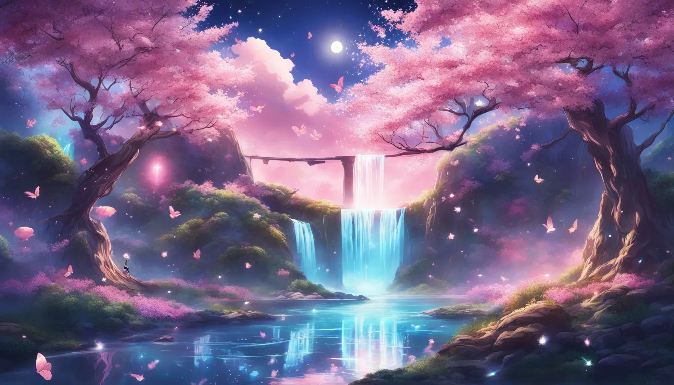 Download A Landscape With Cherry Blossoms Futuristic