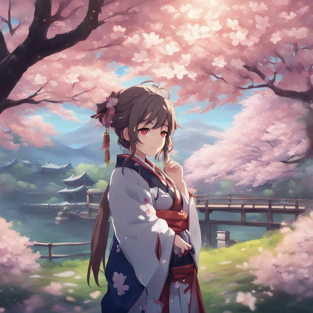 Download A Serene Landscape With Cherry Blossoms