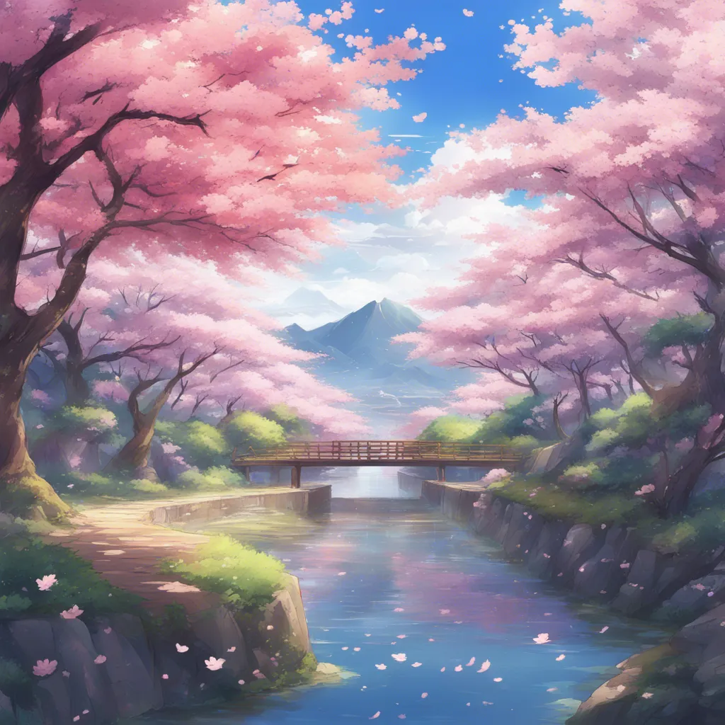 Download A Serene Landscape With Cherry Blossoms