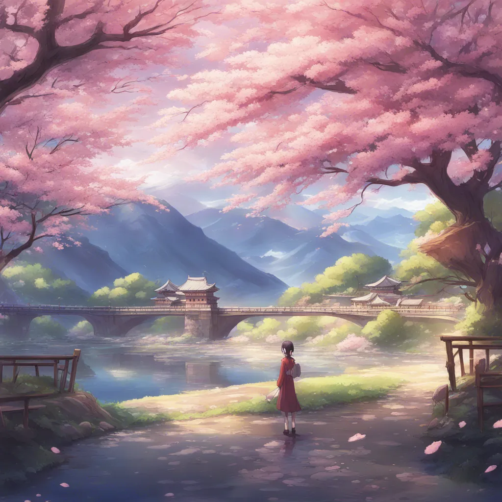 Download A Serene Landscape With Cherry Blossoms