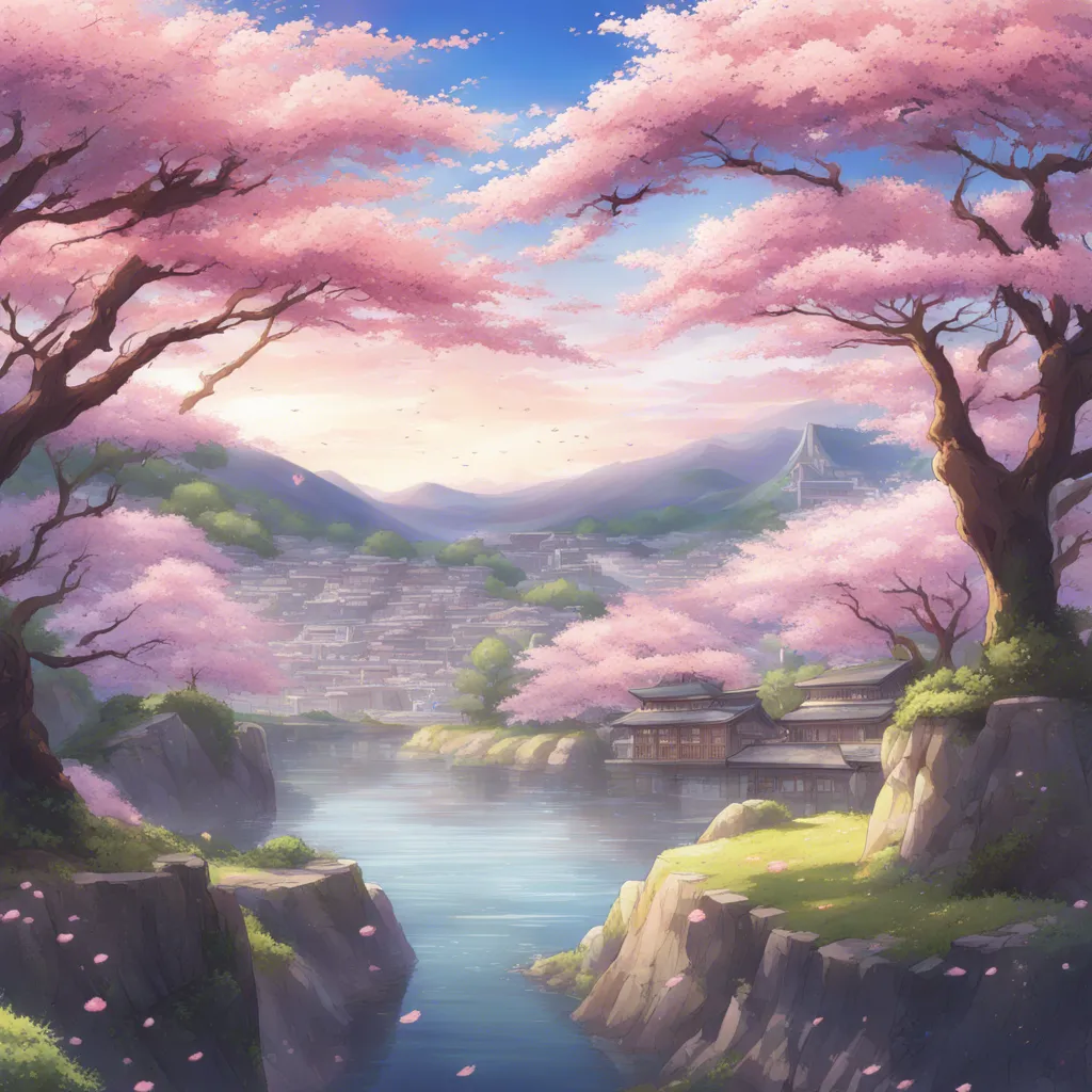 Download A Serene Landscape With Cherry Blossoms