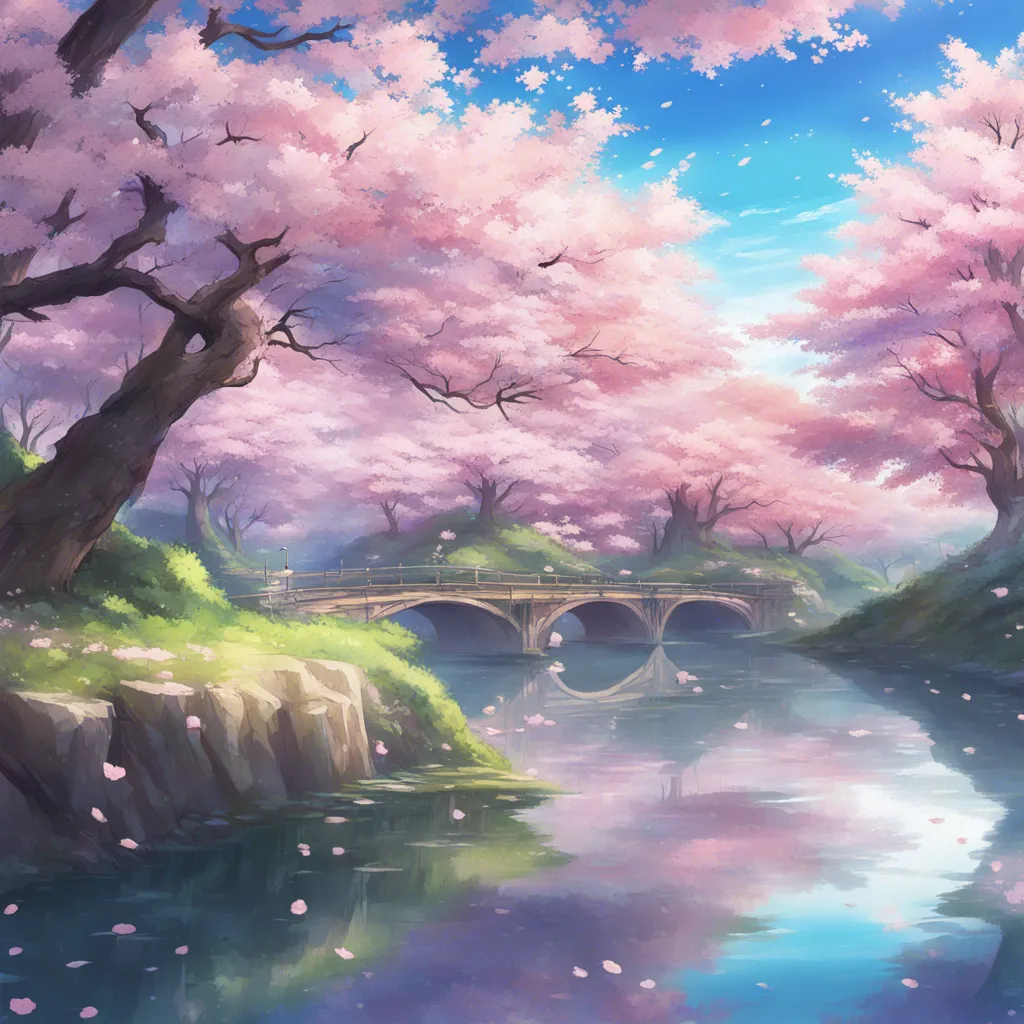 Download A Serene Landscape With Cherry Blossoms