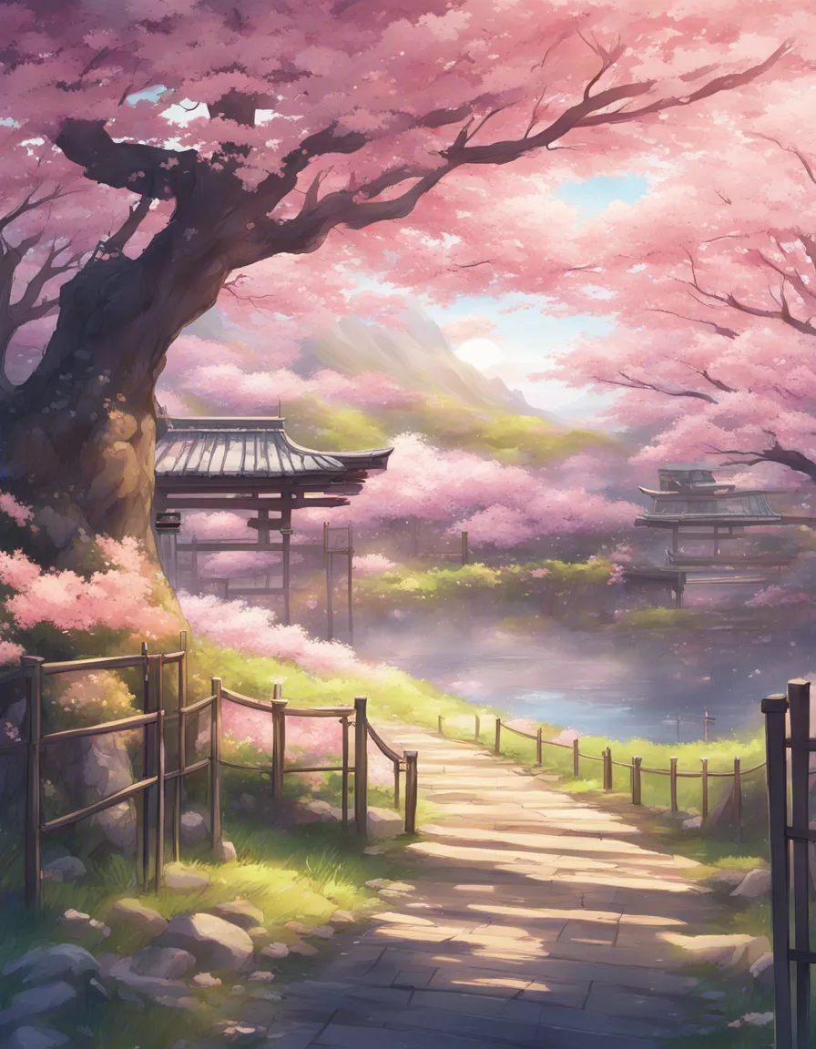 Download A Serene Landscape With Cherry Blossoms