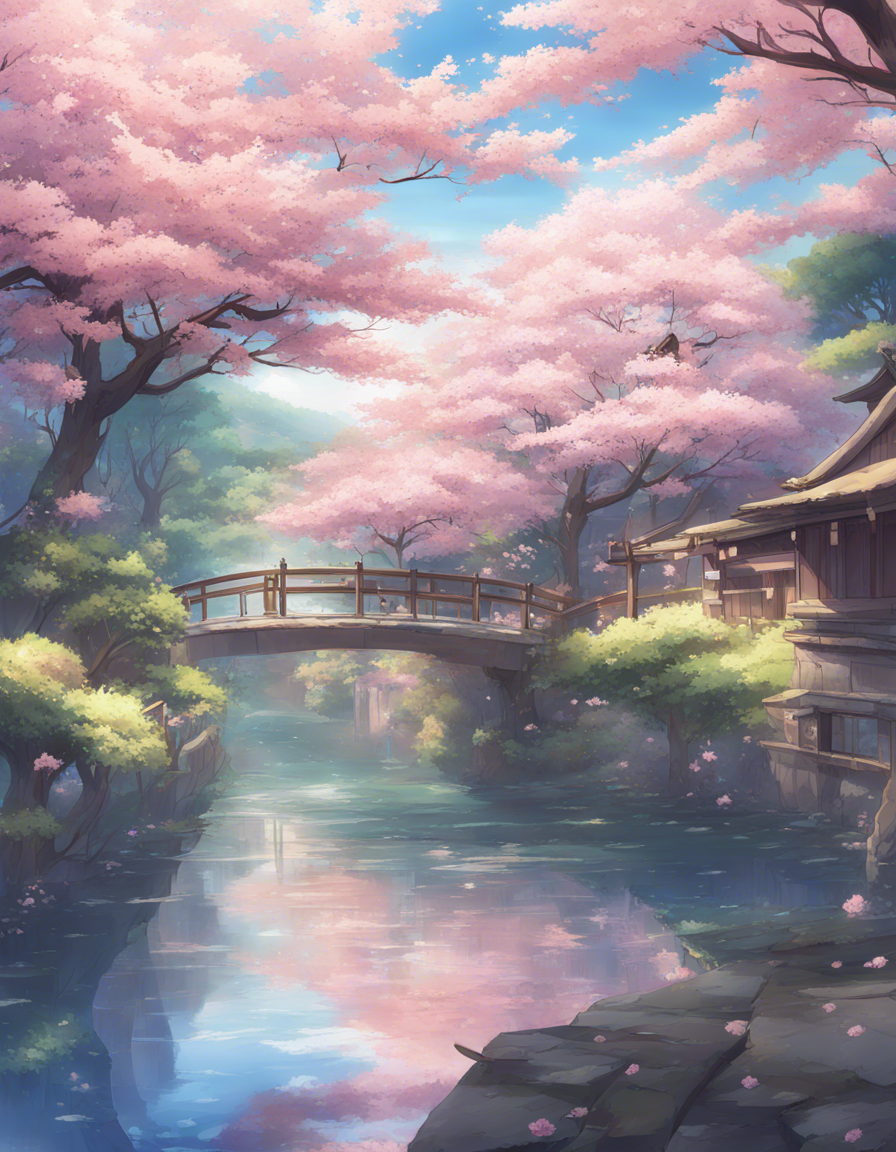 Download A Serene Landscape With Cherry Blossoms