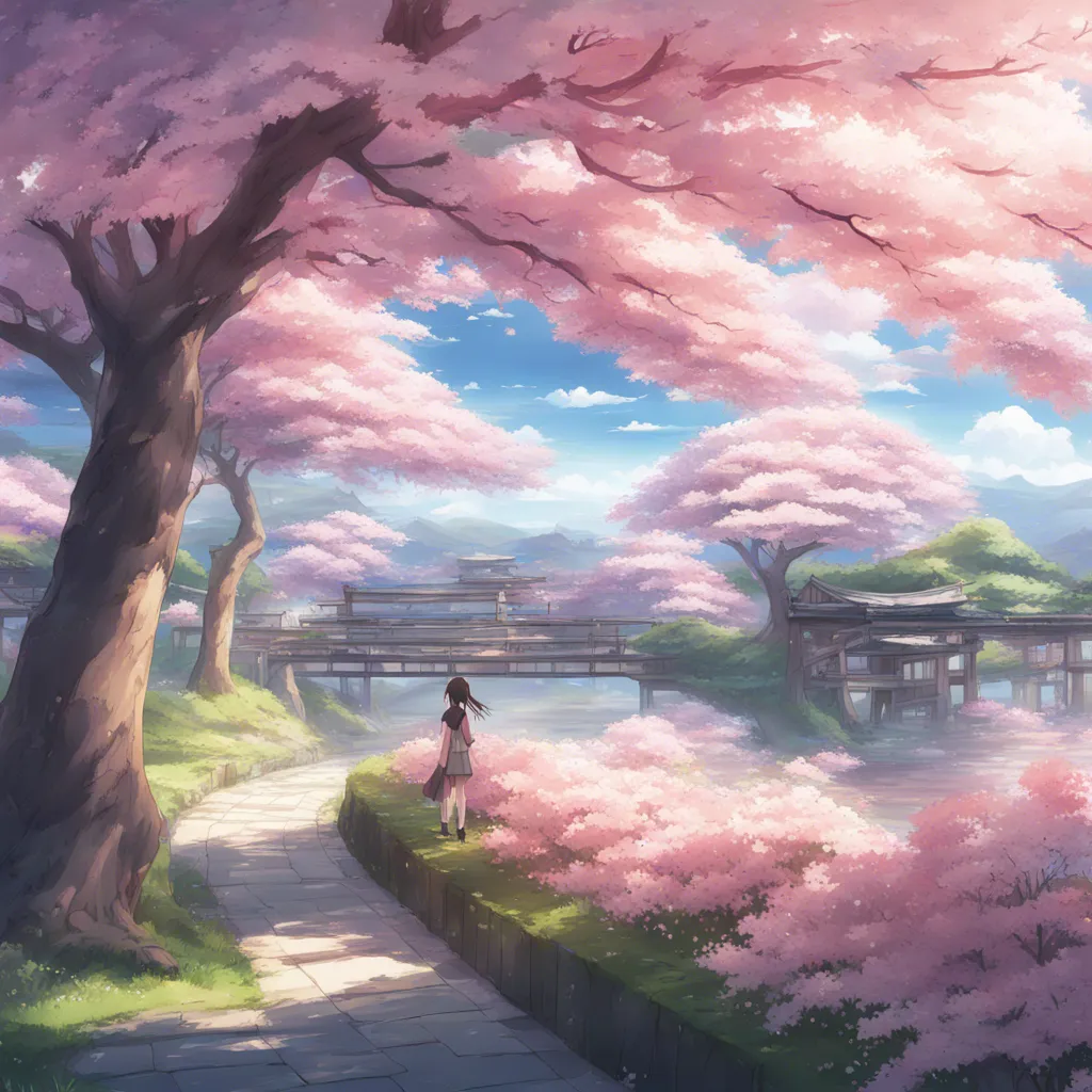 Download A Serene Landscape With Cherry Blossoms