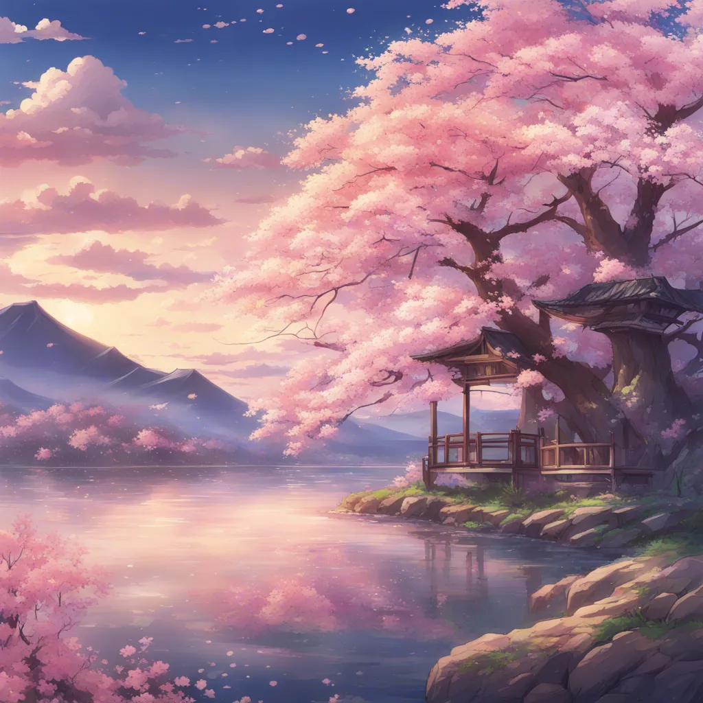 Download A Serene Landscape With Cherry Blossoms