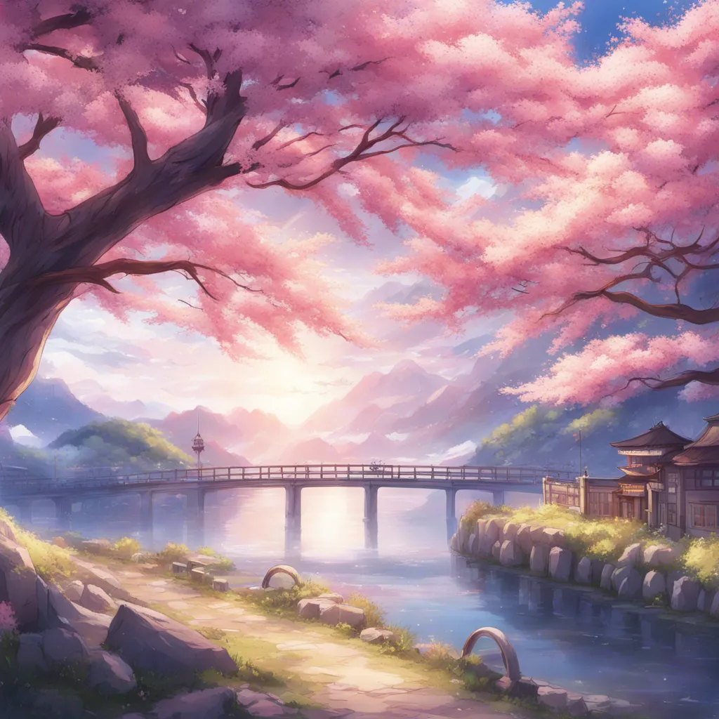 Download A Serene Landscape With Cherry Blossoms