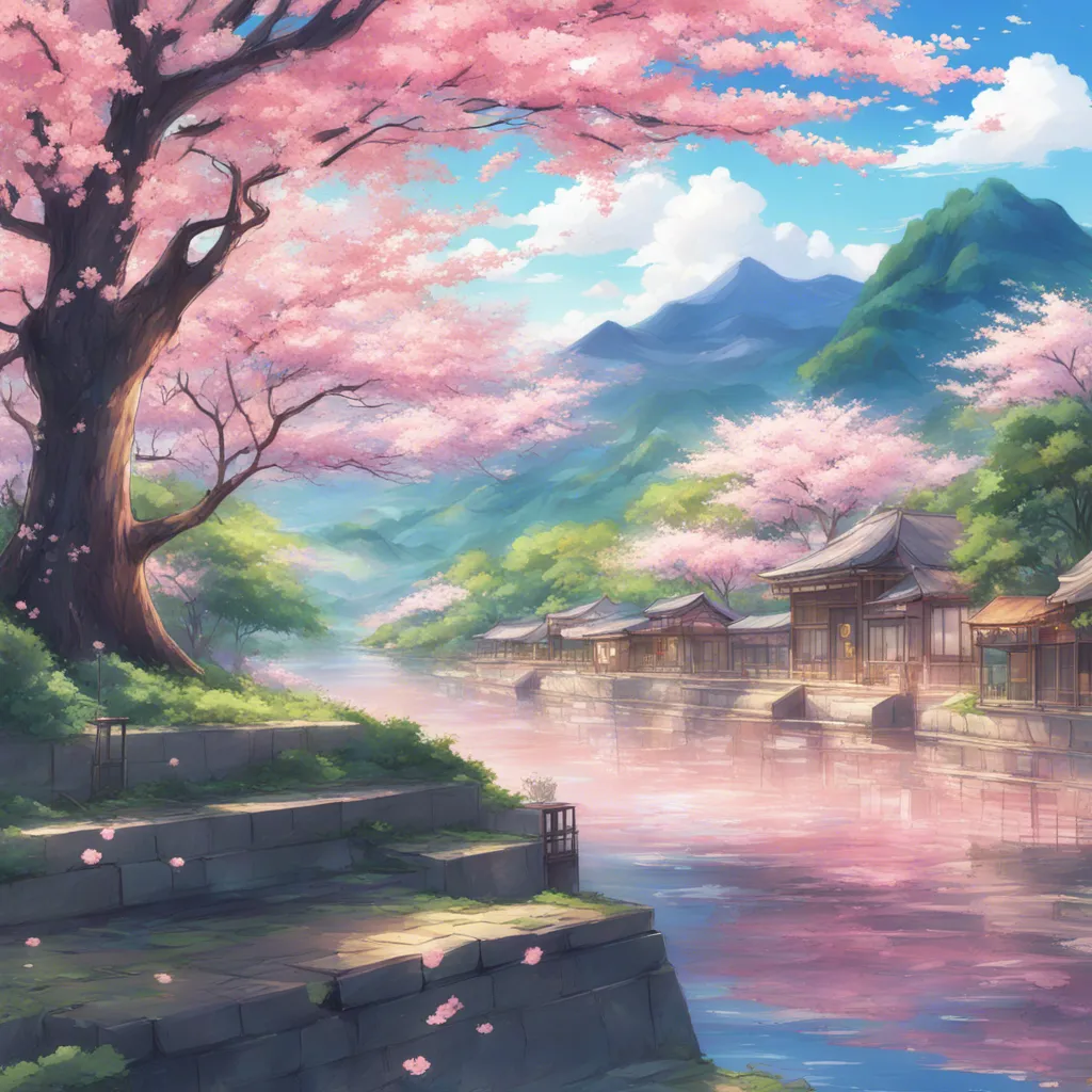 Download A Serene Landscape With Cherry Blossoms