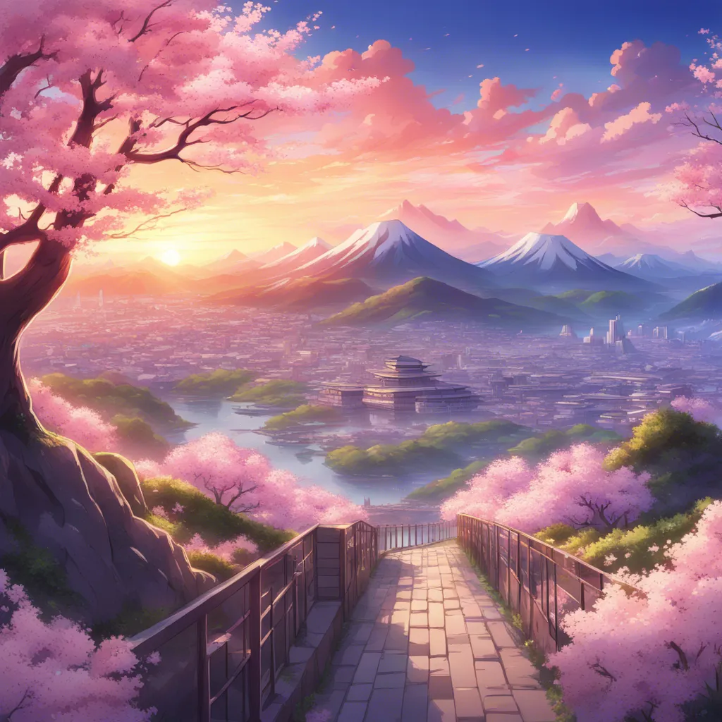 Download A Serene Landscape With Cherry Blossoms