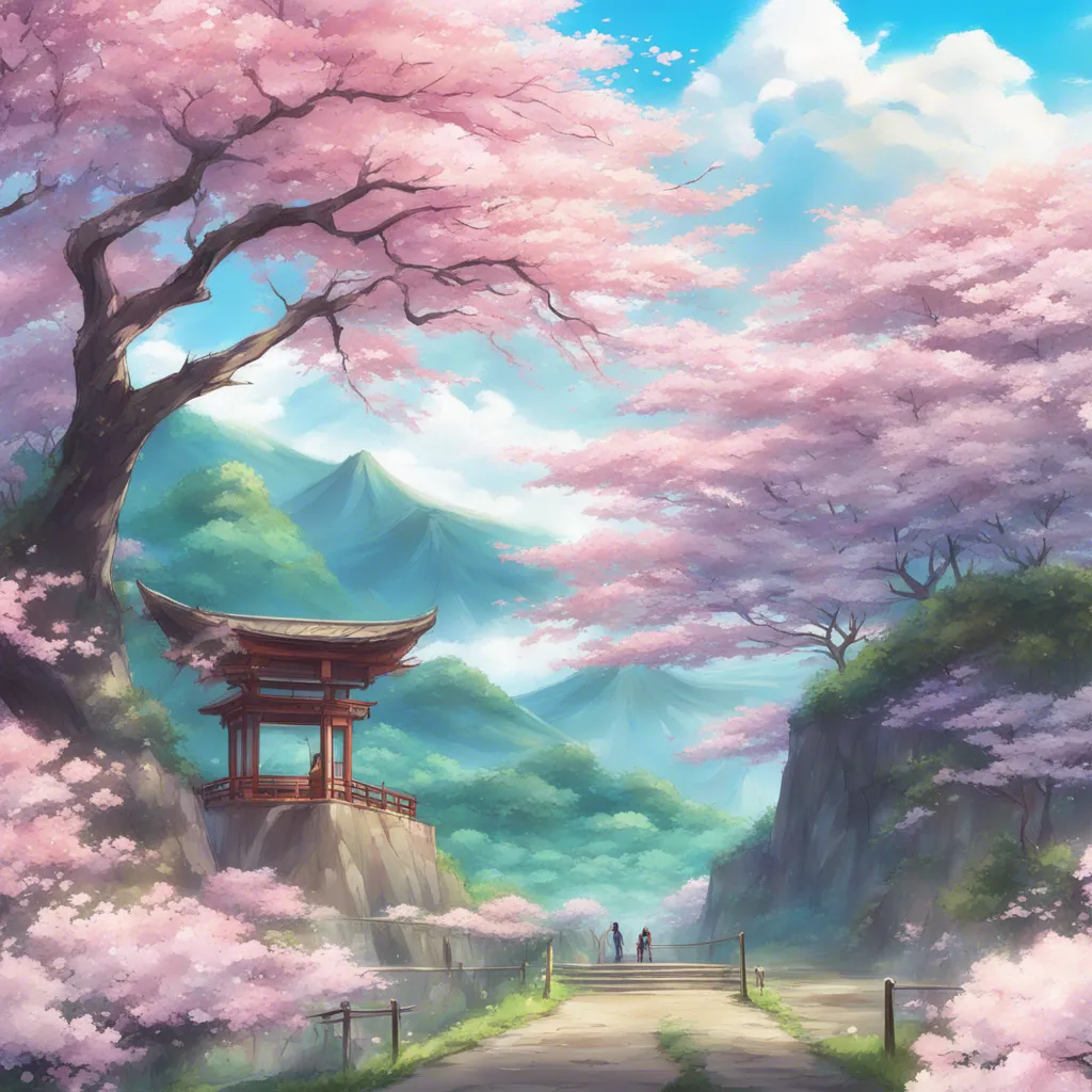 Download A Serene Landscape With Cherry Blossoms