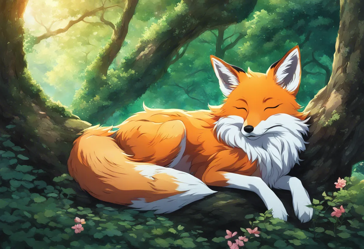 Download A Sleeping Spirit Fox In A