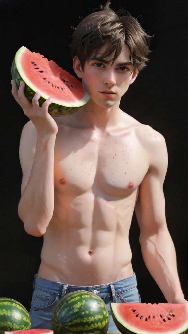 Download A White Male Crushing A Watermelon