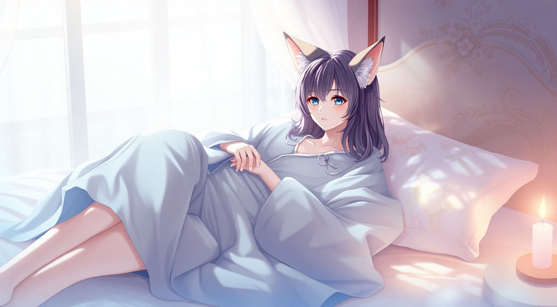 Download A Woman With Fox Ears Wearing