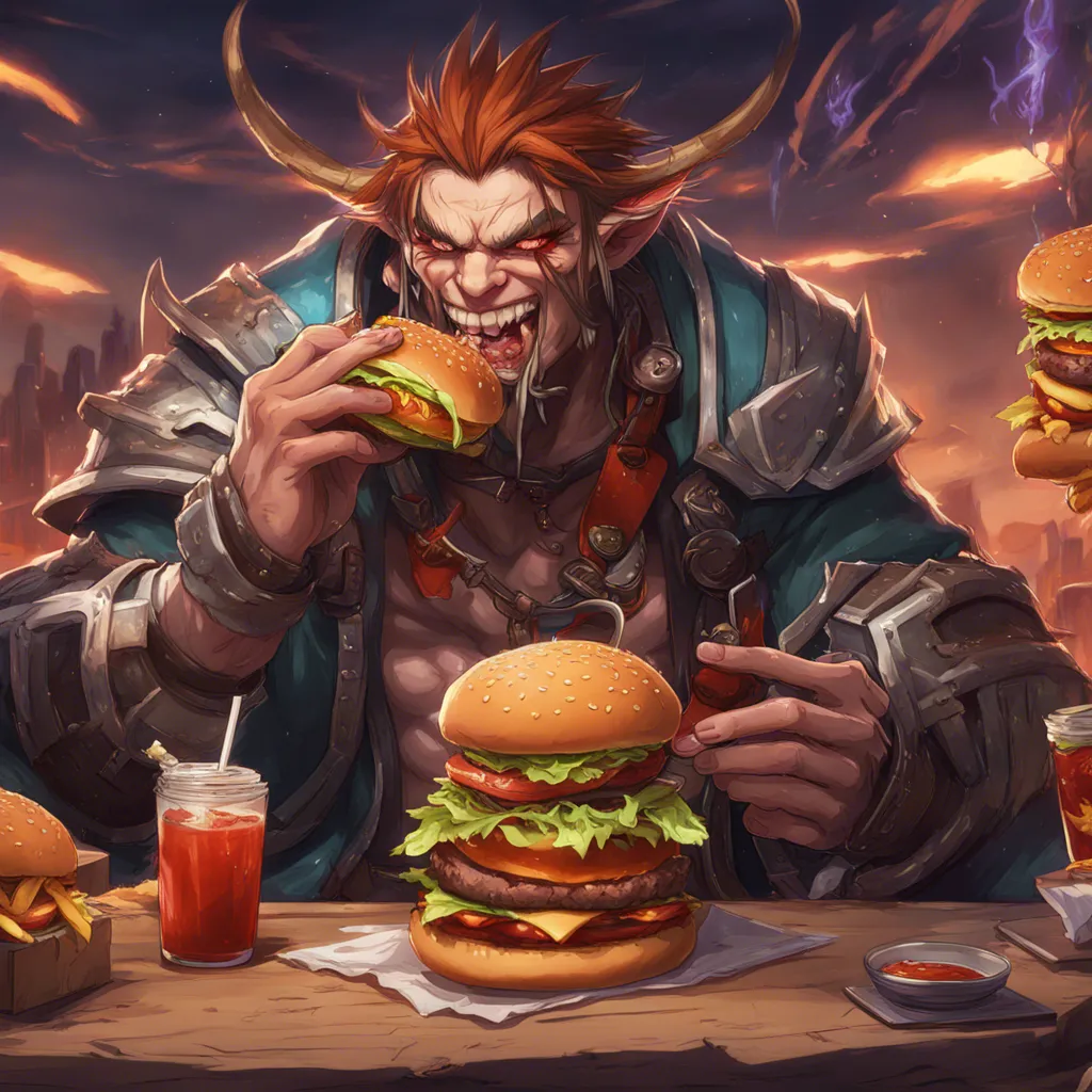 Download A World Of Warcraft Character Eating