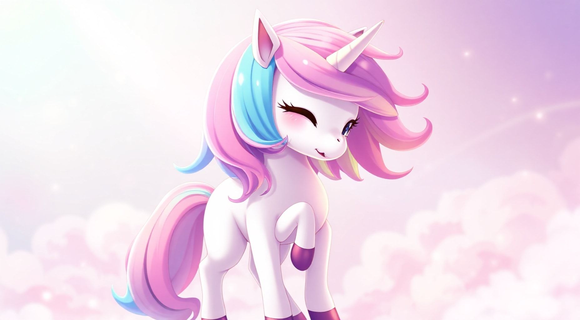 Download A Young Playful Unicorn With A