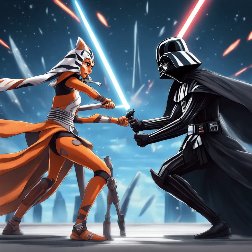 Download Ahsoka Vs Vader But Is Anime