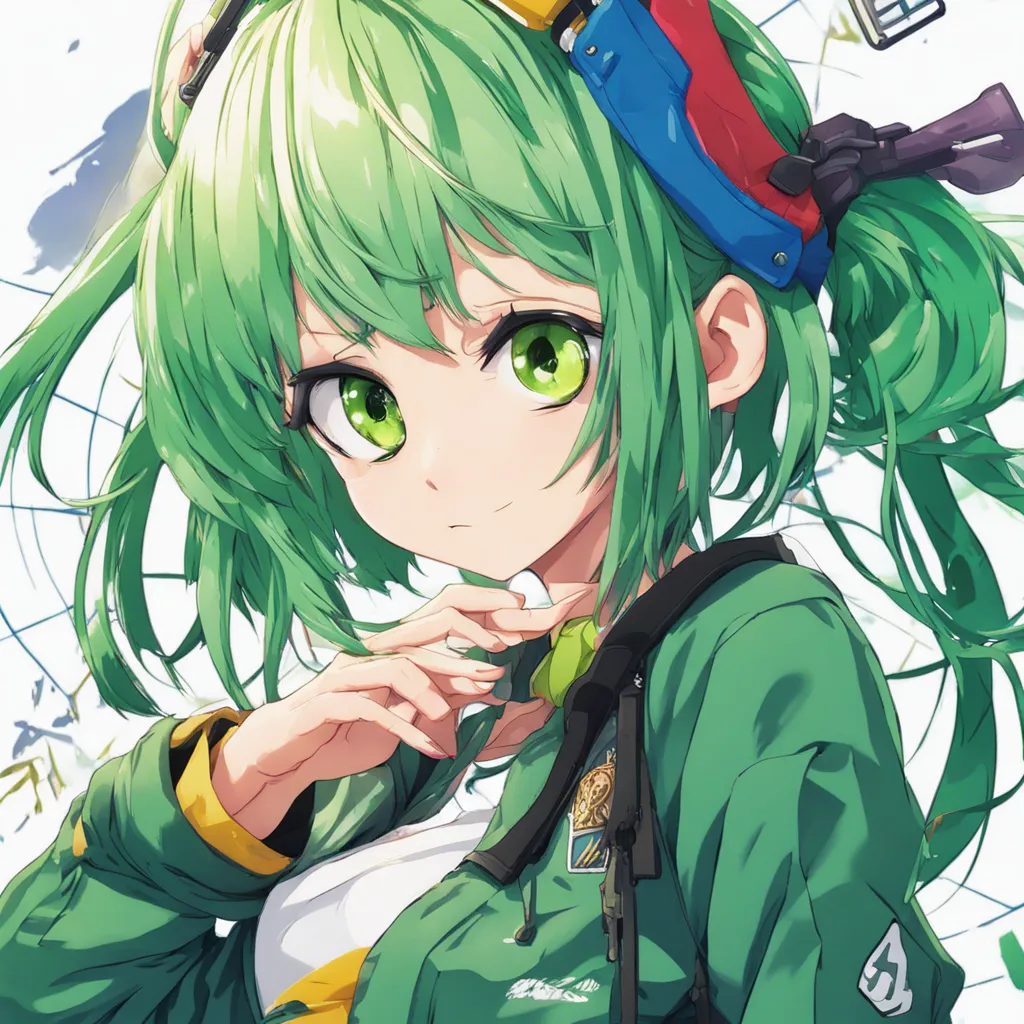 Download Air Key Style Green Hair Girl