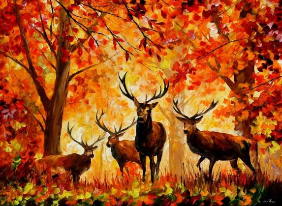 Download four buck surrounded trees