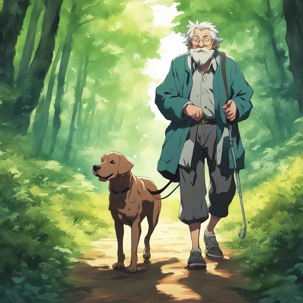 Download An Old Man With A Dog