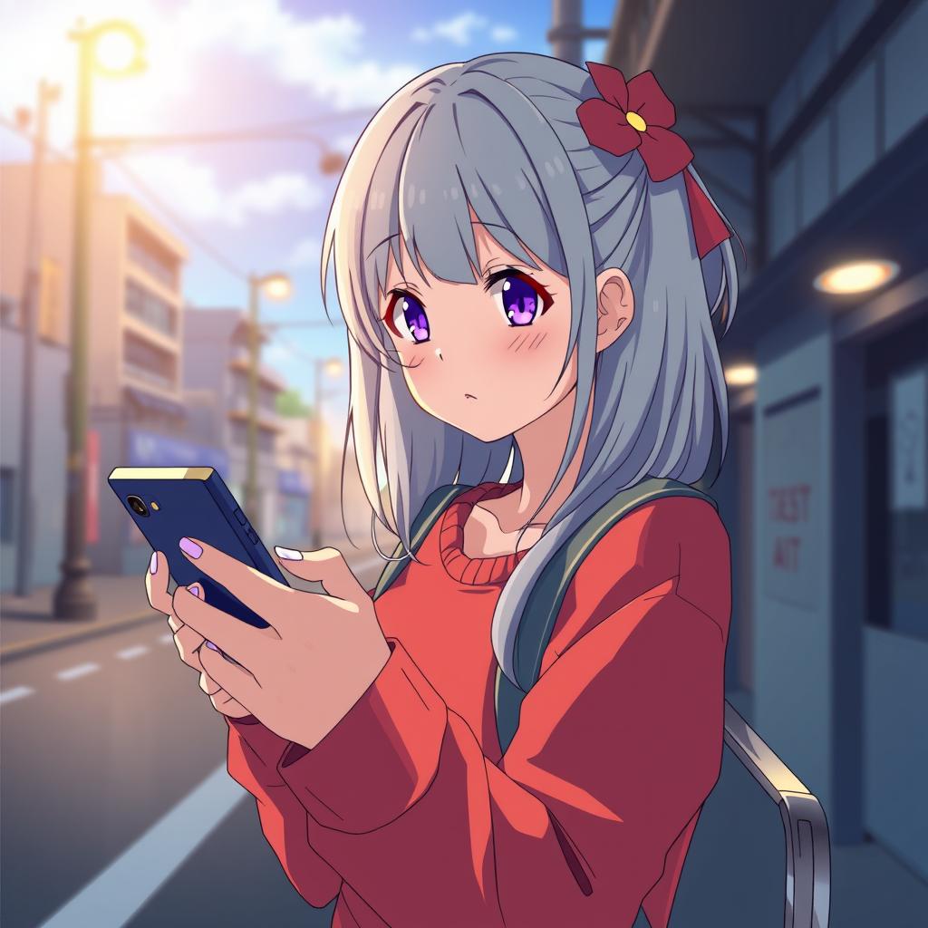 Download Anime Anime Girl Texting