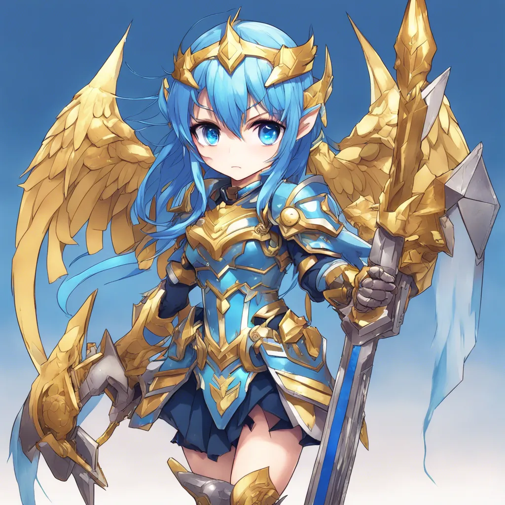 Download Anime Chibi Elf Female Paladin Blue