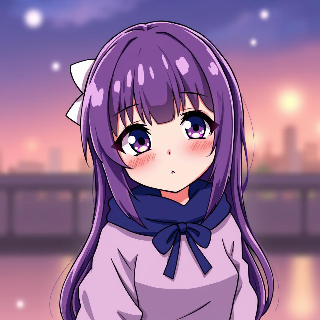 Download Anime Cute Girl Purple