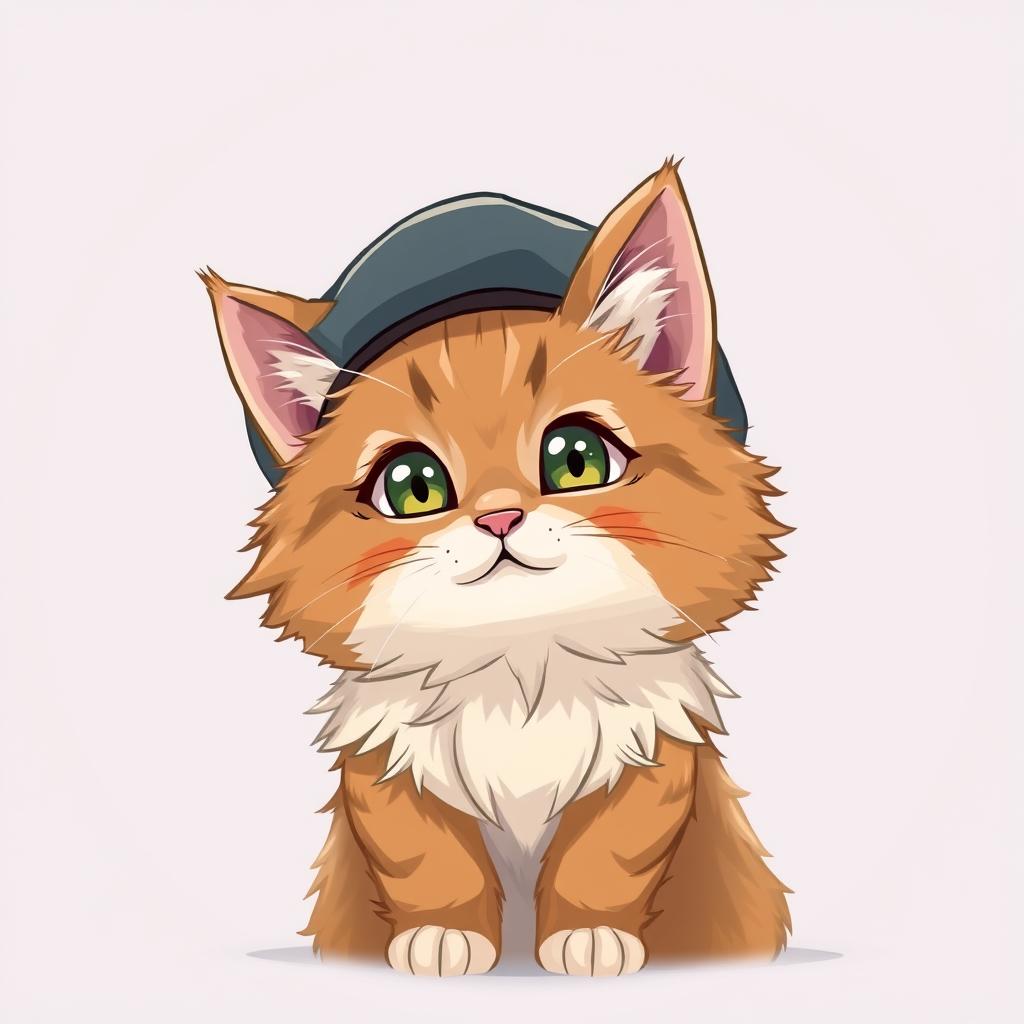 Download Anime Fluffy Cat Wearing