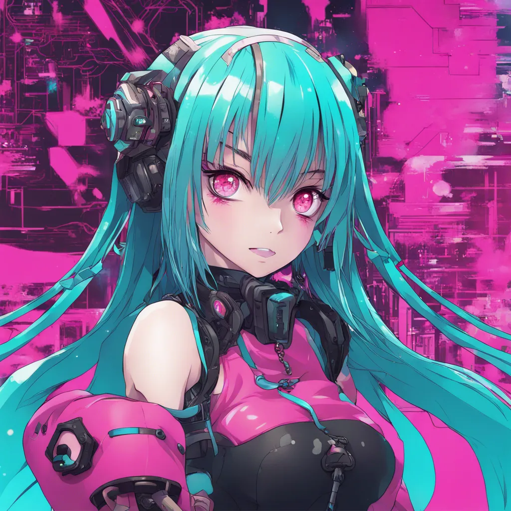 Download Anime Girl Design Cyber Girl Pink