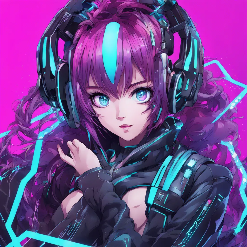 Download Anime Girl Design Cyber Girl Pink