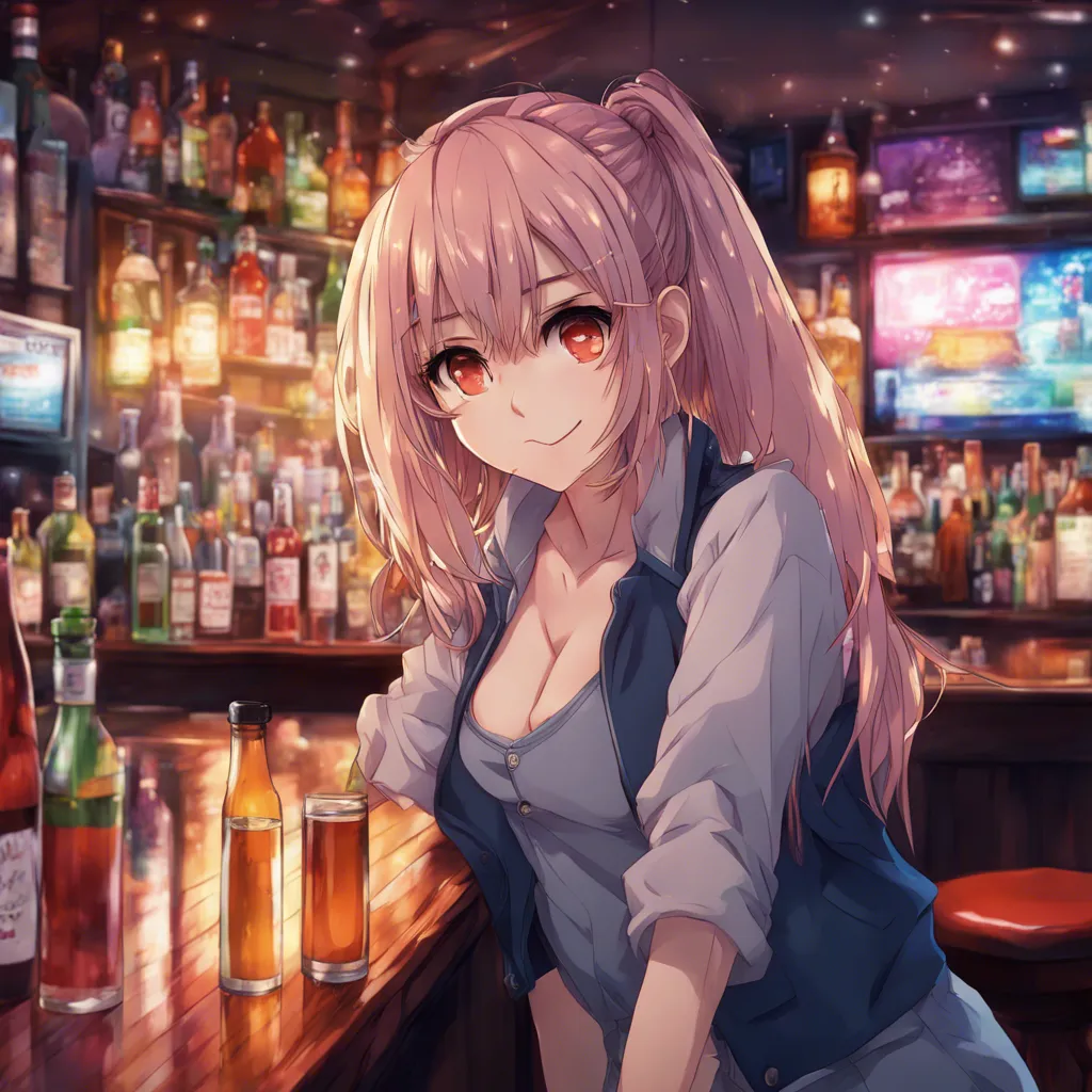 Download Anime Girl In A Bar