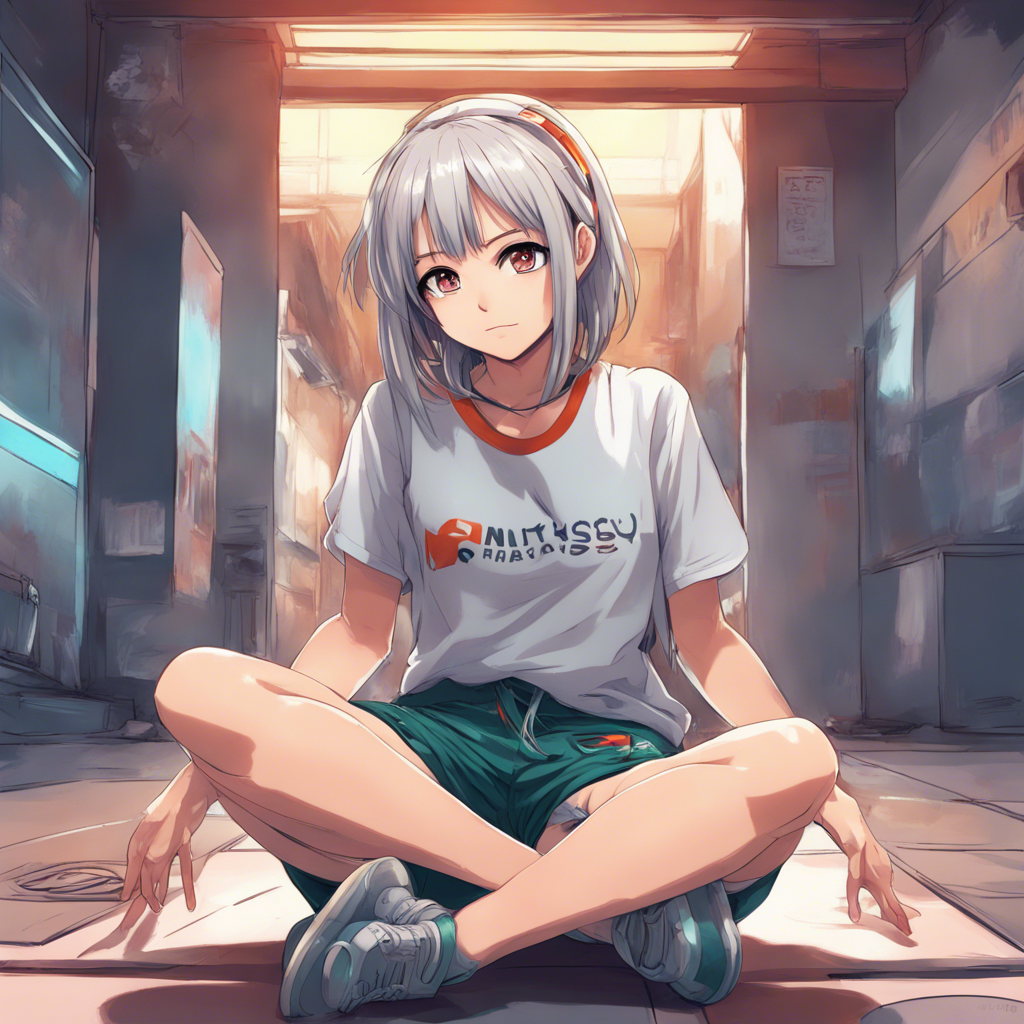 Download Anime Girl Kneeling On The Floor