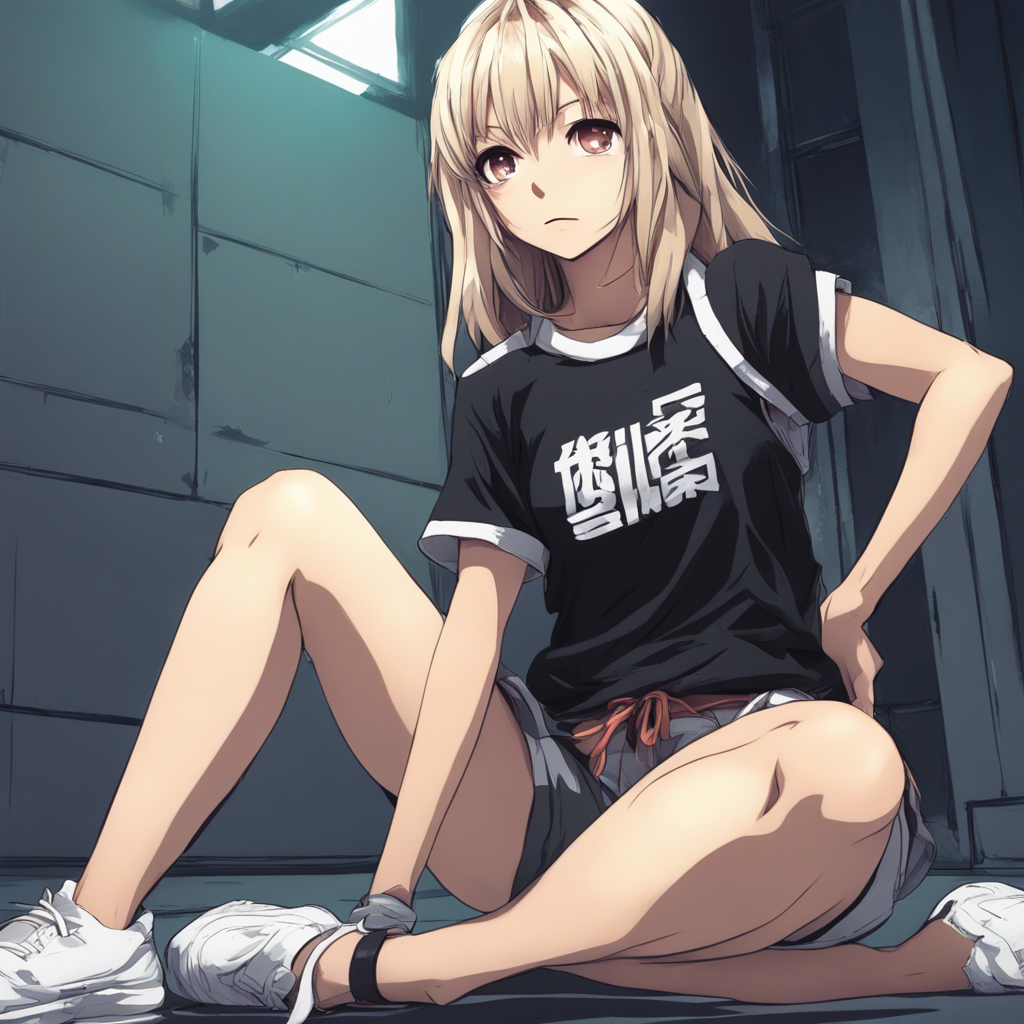 Download Anime Girl Kneeling On The Floor