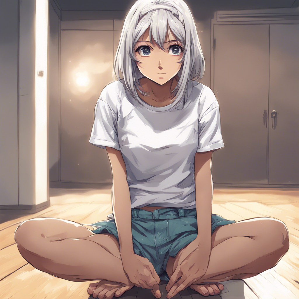 Download Anime Girl Kneeling On The Floor