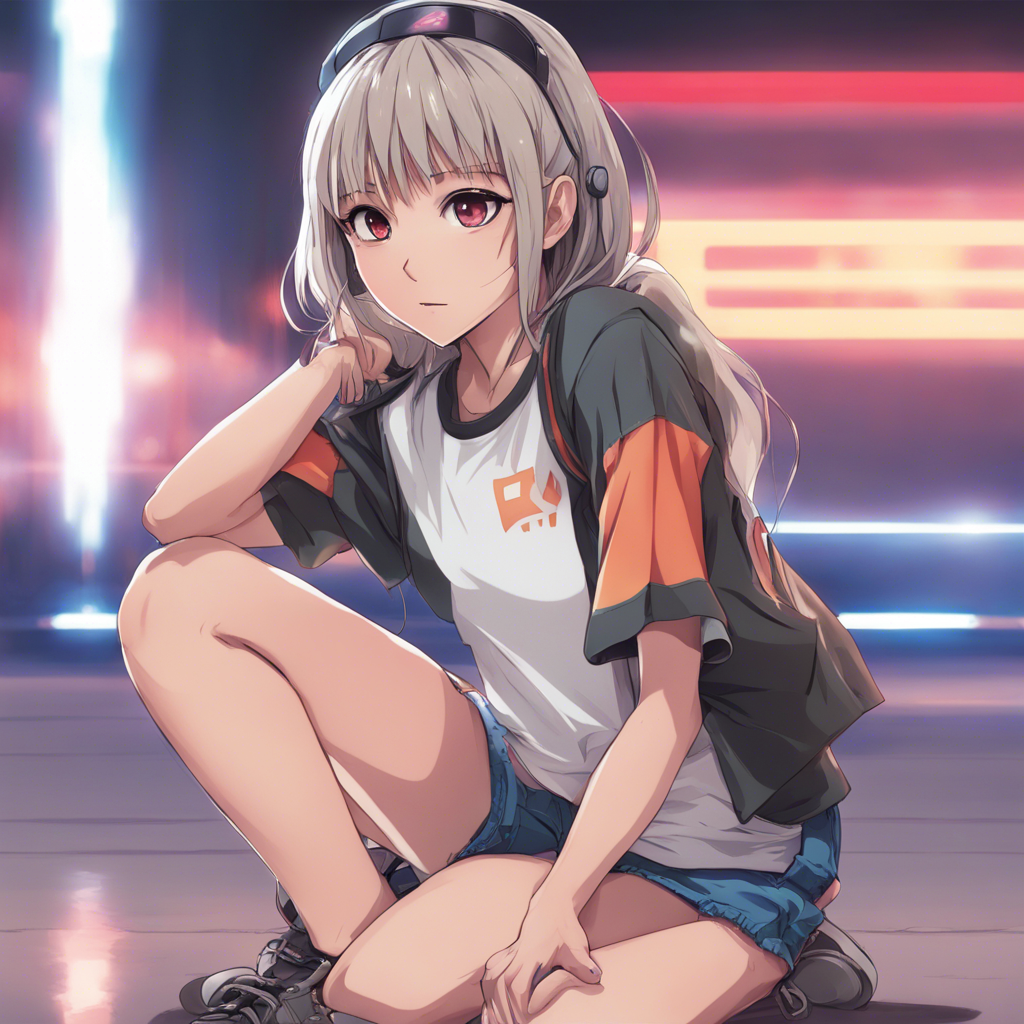 Download Anime Girl Kneeling On The Floor