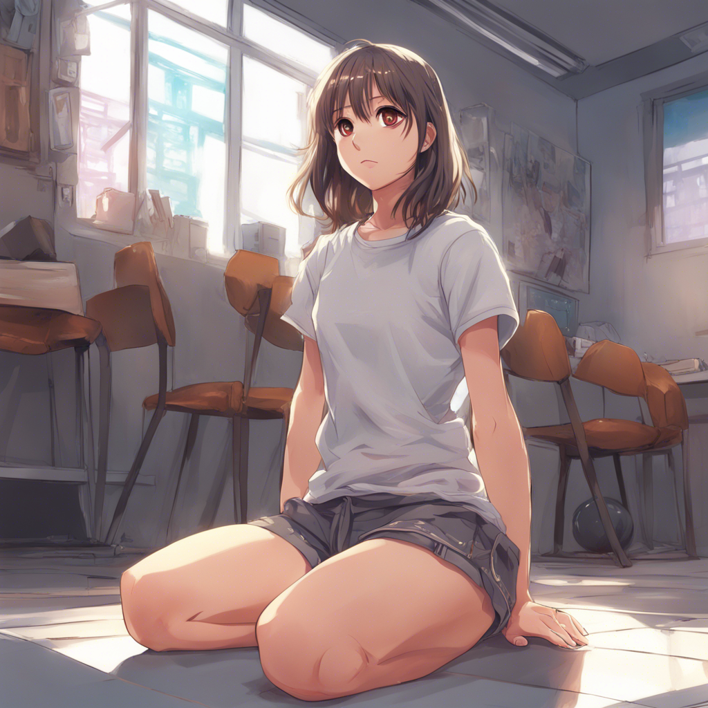 Download Anime Girl Kneeling On The Floor