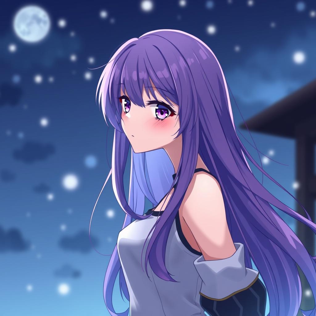 Download Anime Girl Long Purple