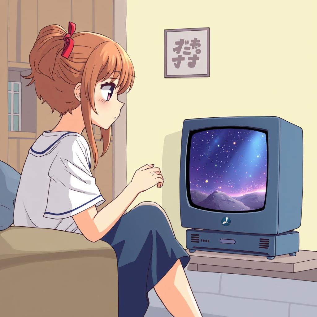 Download Anime Girl Watching Tv