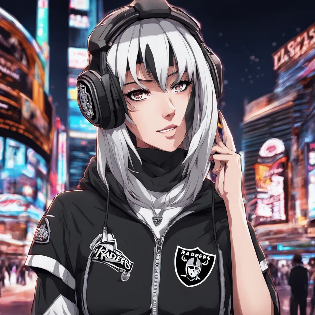 Download Anime Girl Wearing Las Vegas Raiders