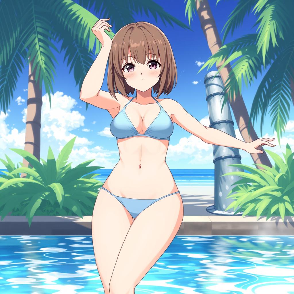 Download Anime Girl Wearing Swimsuit