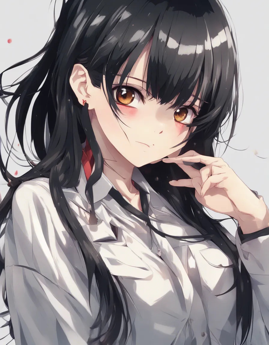 Download Anime Girl With Black Hair And