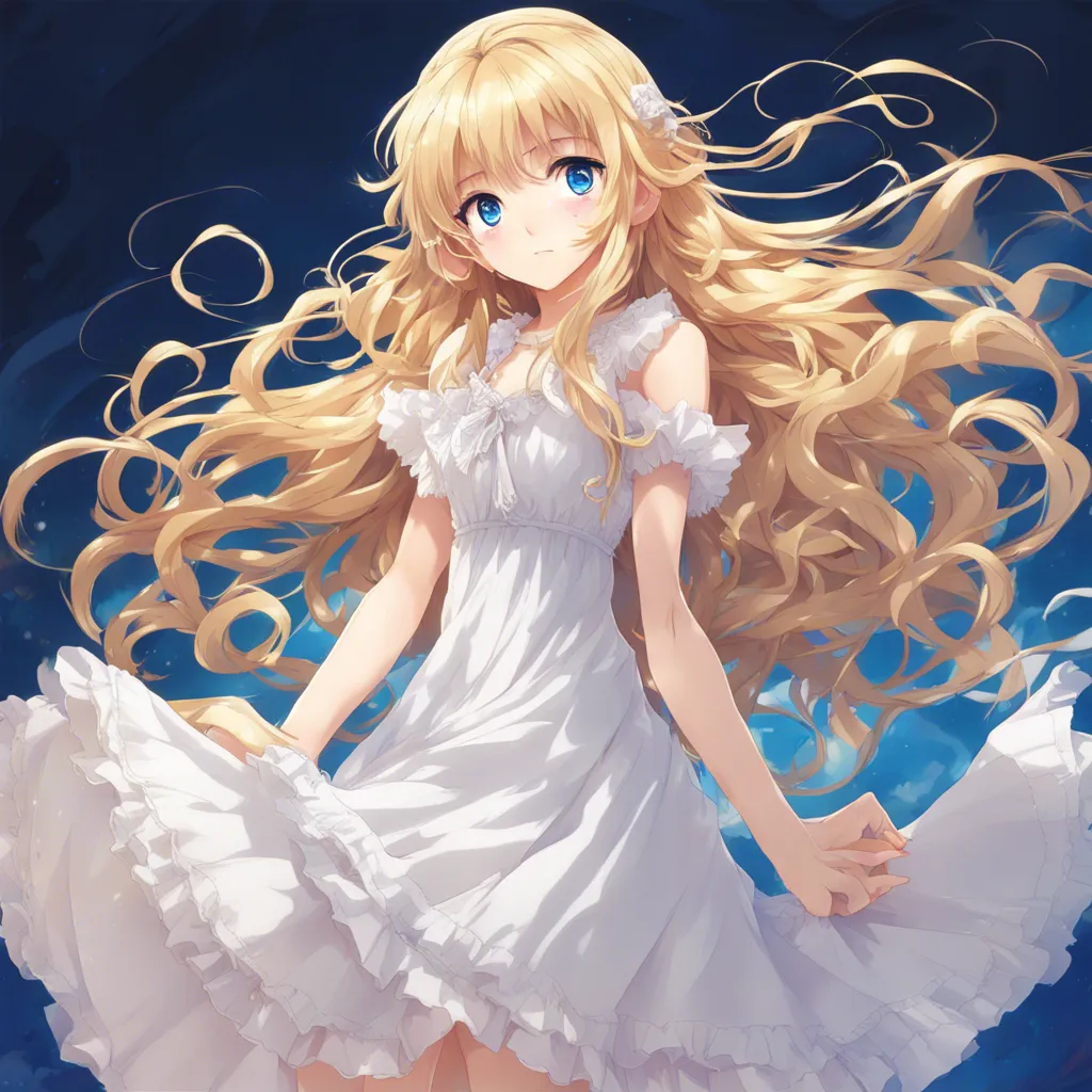 Download Anime Girl With Long Curly Blonde