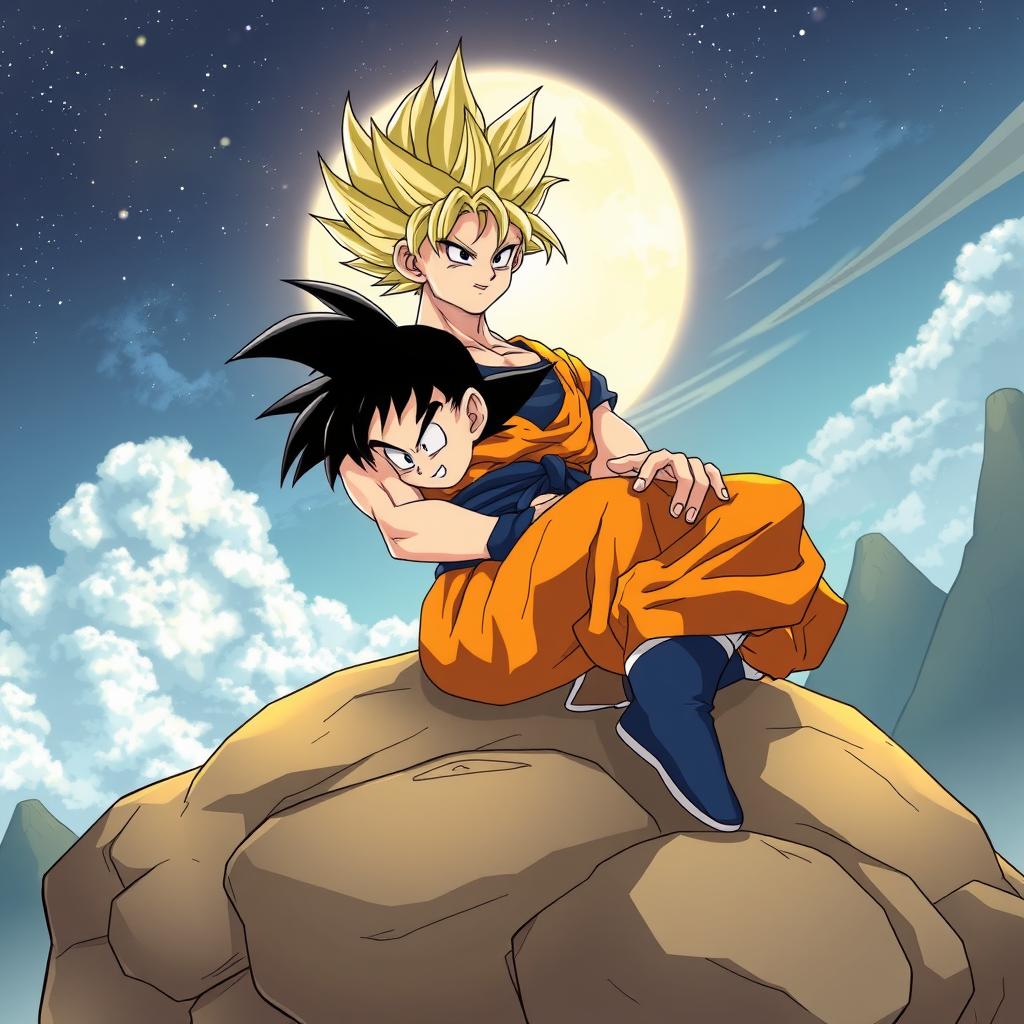 Download Anime Goku Sitting On