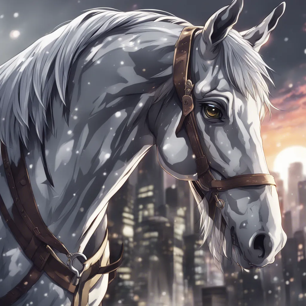 Download Anime Grey Clydesdale Horse