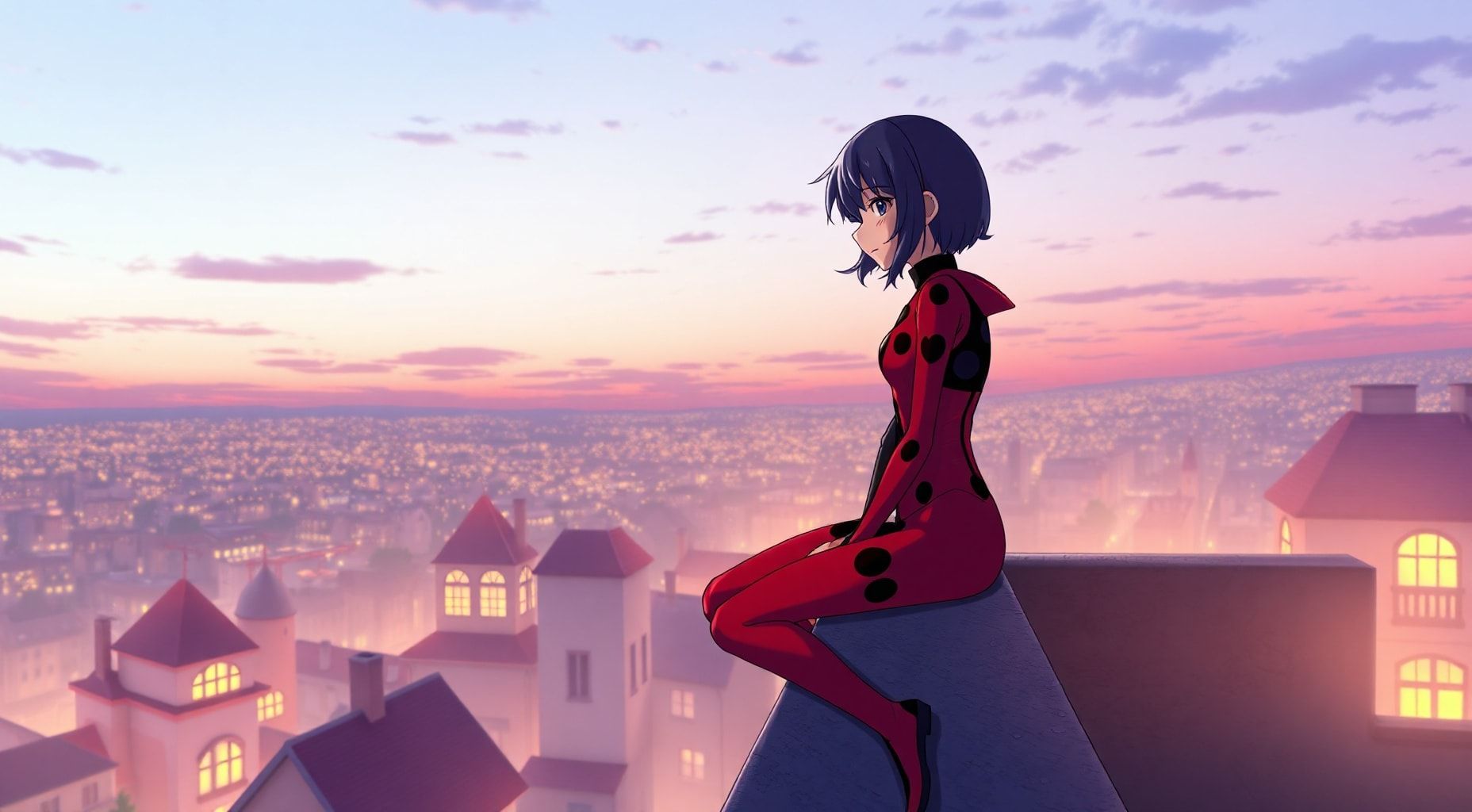 Download Anime Version Of Miraculous Ladybug Sitting