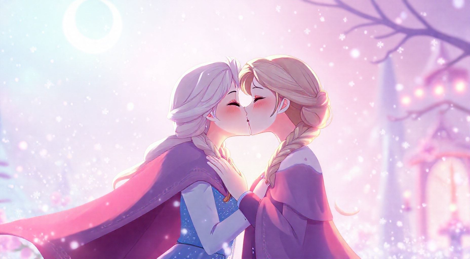 Download Anna And Elsa Having French Kiss