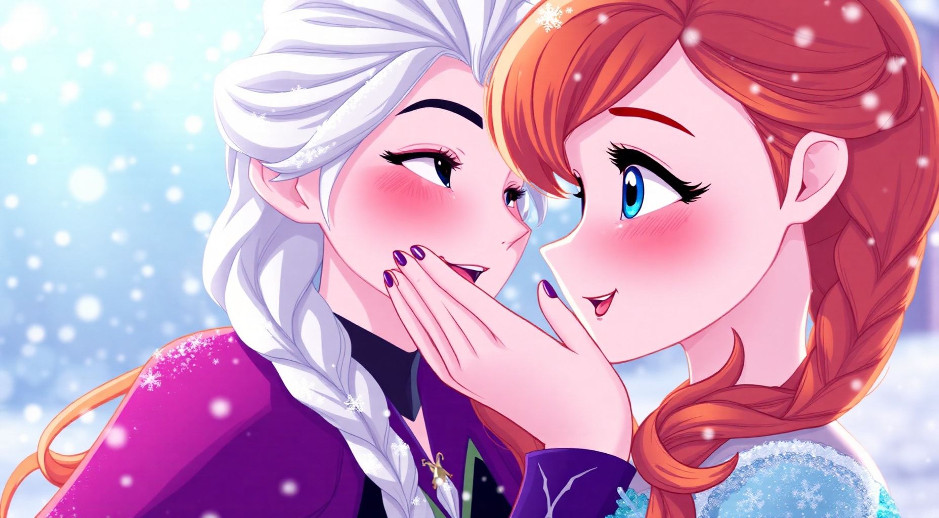 Download Anna Licking Elsas Cheek With Elsa